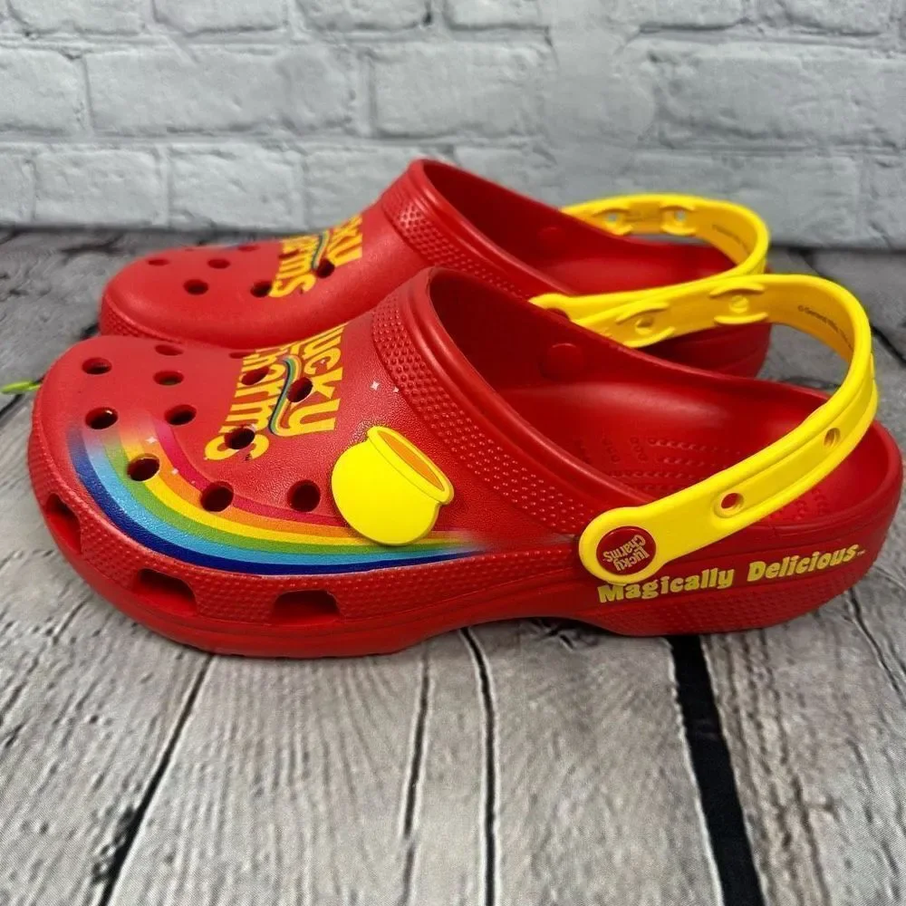 Lucky Charms Classic Crocs Limited Edition Unisex Red Rainbow M10/W12 NWT